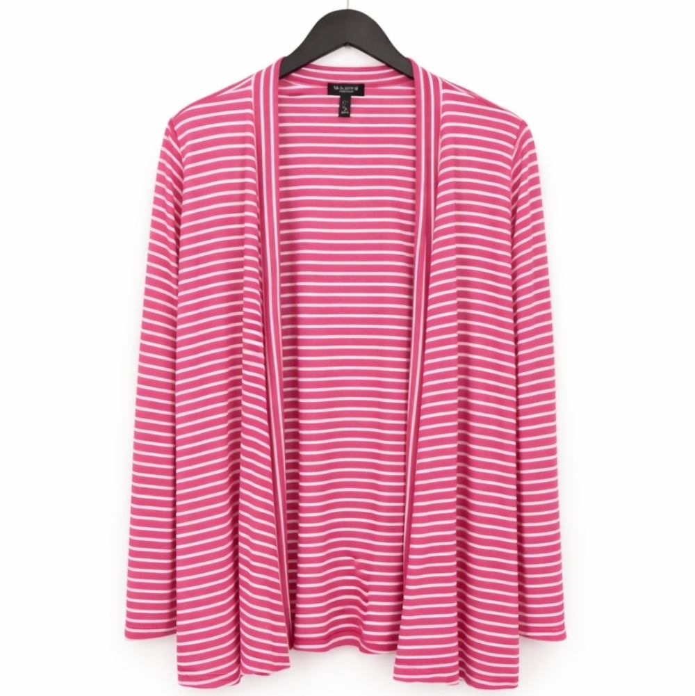 Talbots Pink Striped Open Cardigan Plus Sz 2Xp